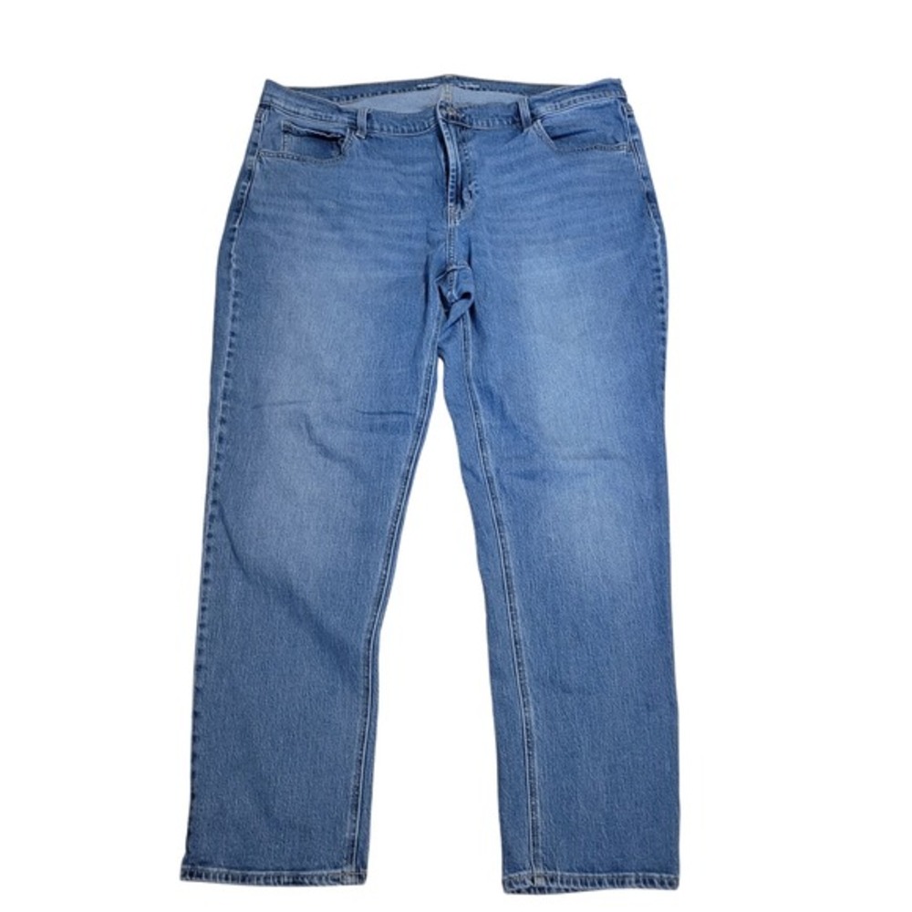 Old Navy Wow Boyfriend Jeans Women 18 Blue Excellent Mid Rise Straight Leg Denim